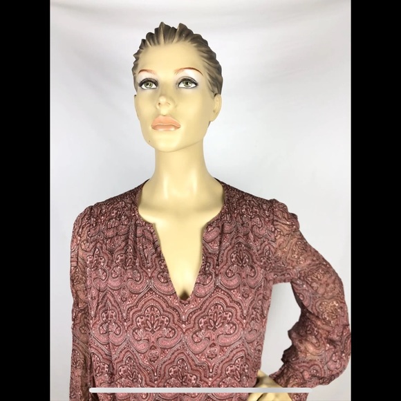 Joie Snow Port Wine Paisley Drop Waist Silk Dress Size Small $368 - Picture 5 of 10